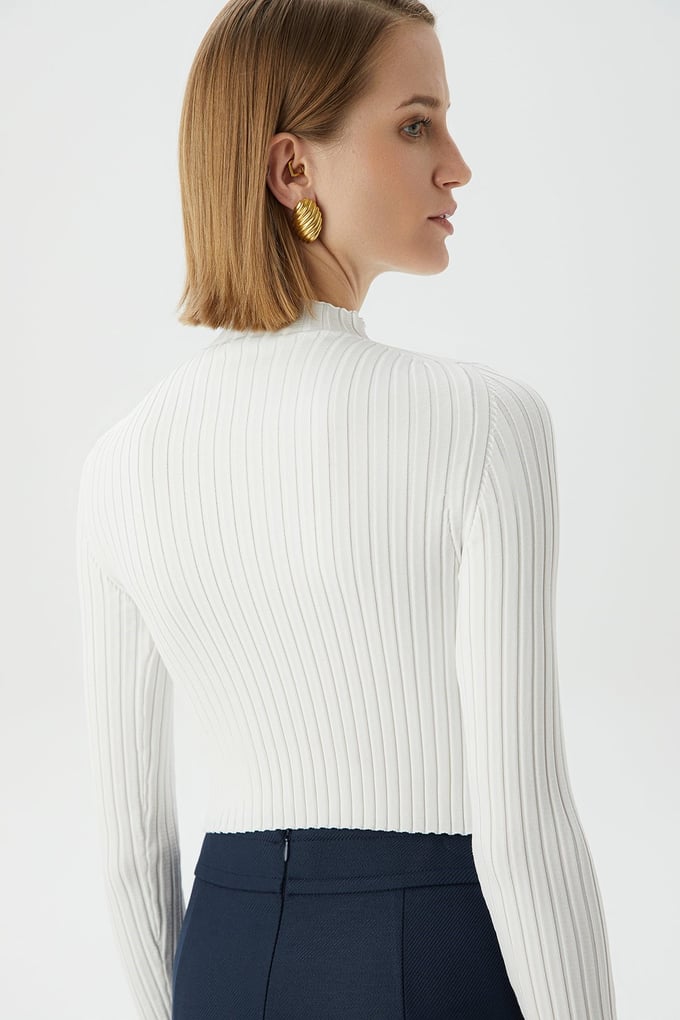 Ekru Basic Triko Top