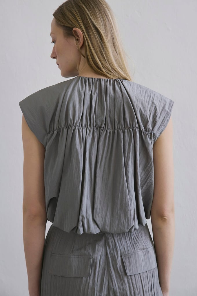 Zippered Drop Shoulder Mink Vest