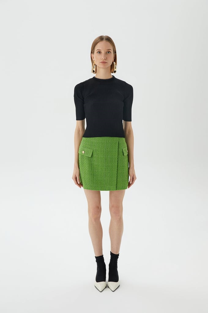 Fitilli Siyah Crop Top