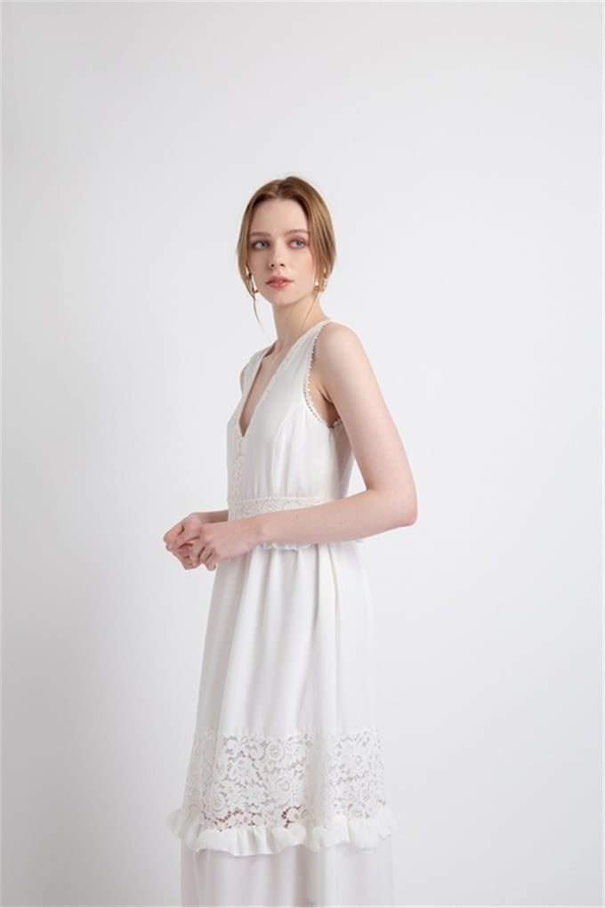 Fracomına Fr19Sp482 Long Tank Elbise Cream