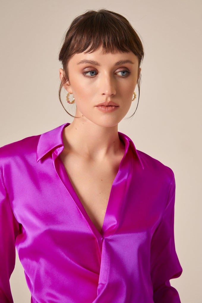 Tie-On Silk Blouse