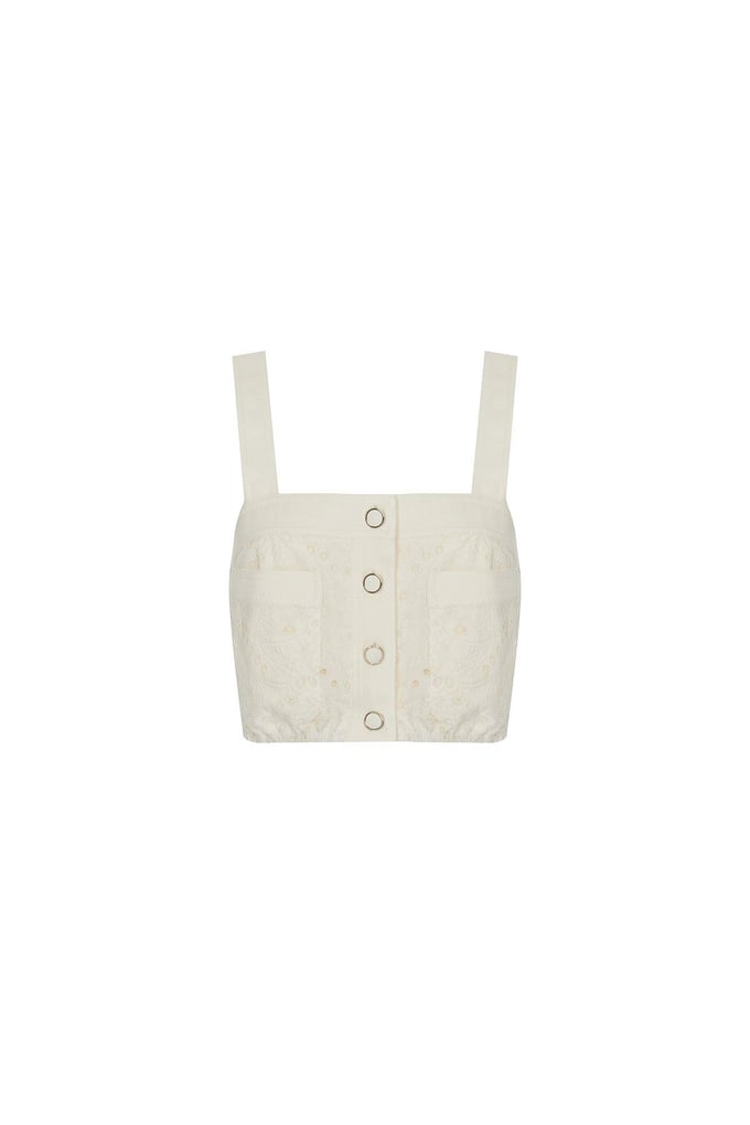 Guipure Detailed Ecru Bustier