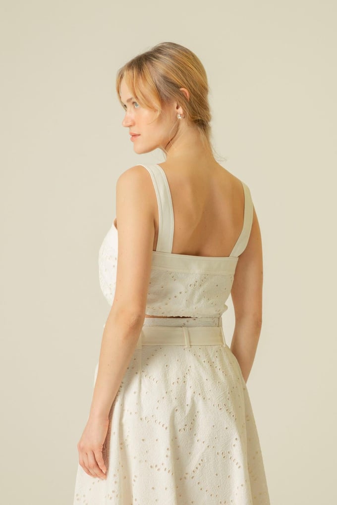 Guipure Detailed Ecru Bustier