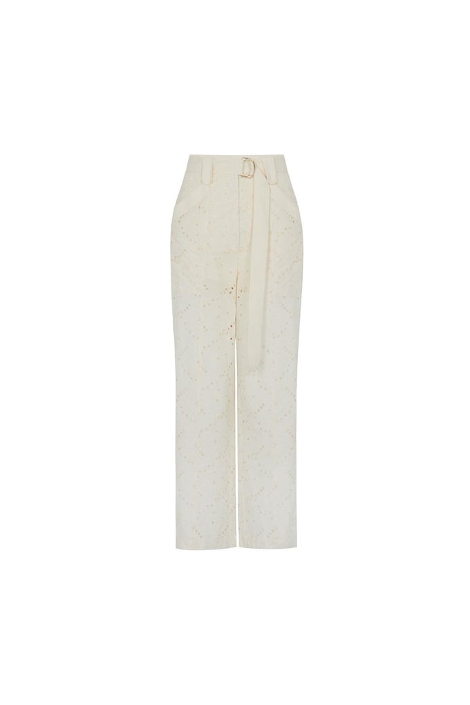 Guipure Detailed Ecru Trousers