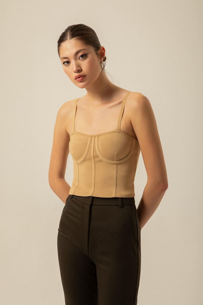 Thins Strapped Knit Bustier