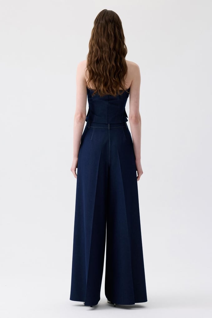 İspanyol Paça Denim Lacivert Pantolon