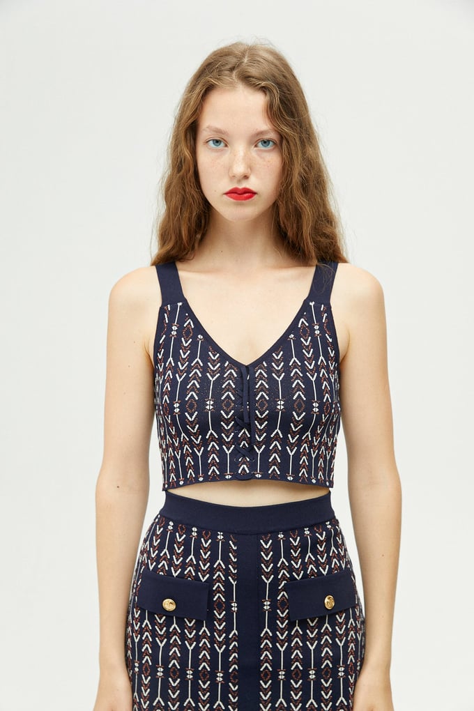 Jakarlı Crop Top