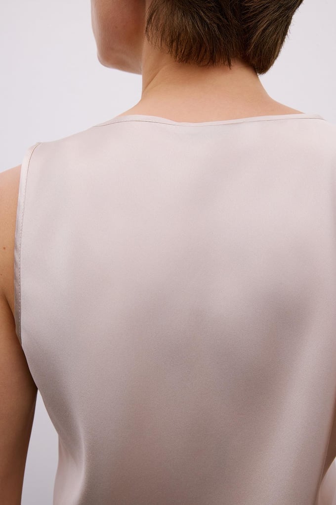 Thick Strap Square Neck Powder Blouse