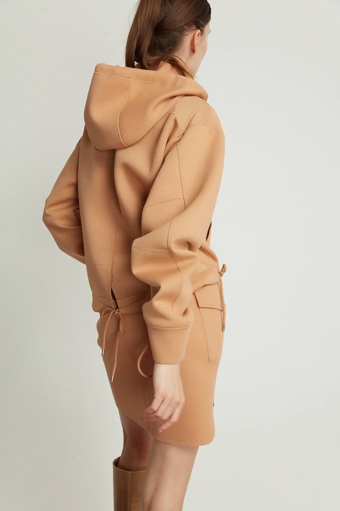 Kapüşonlu Hırka Camel Sweat