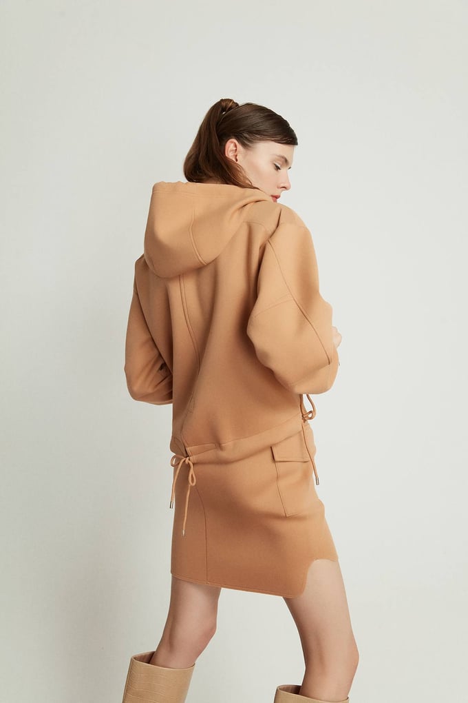 Kapüşonlu Hırka Camel Sweat