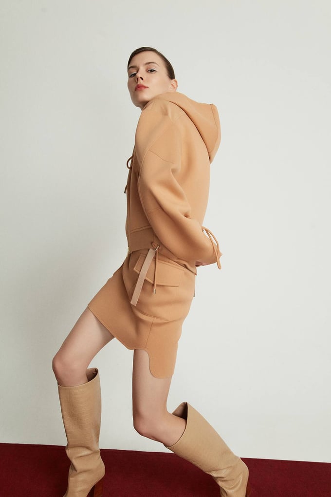 Kapüşonlu Hırka Camel Sweat