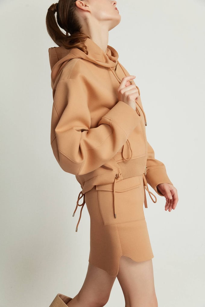 Kapüşonlu Hırka Camel Sweat