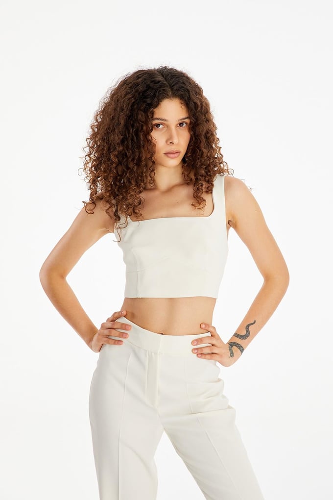 Kare Yaka Ekru Büstiyer