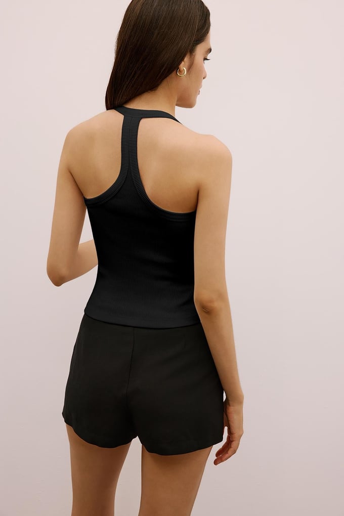 Belted Mini Skort Ecru Skirt