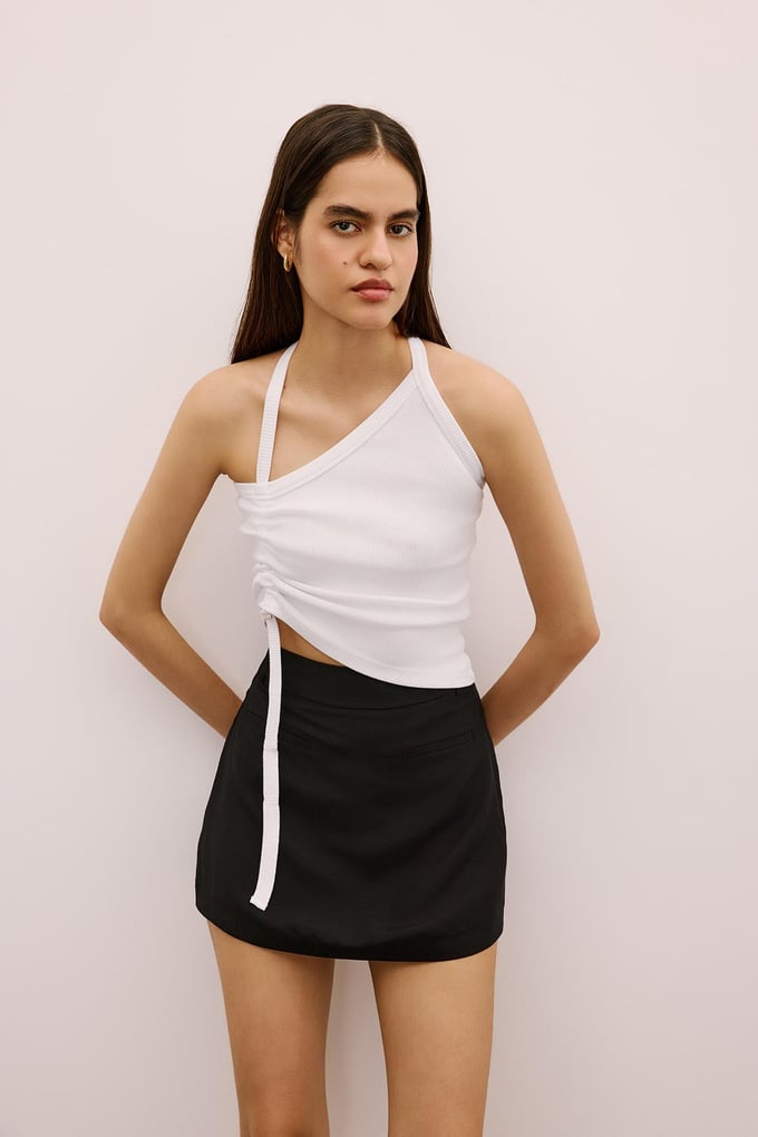 Belted Mini Skort Black Skirt