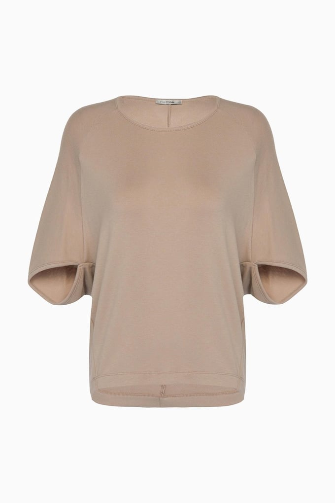 Short Sleeve Draped Mink Blouse