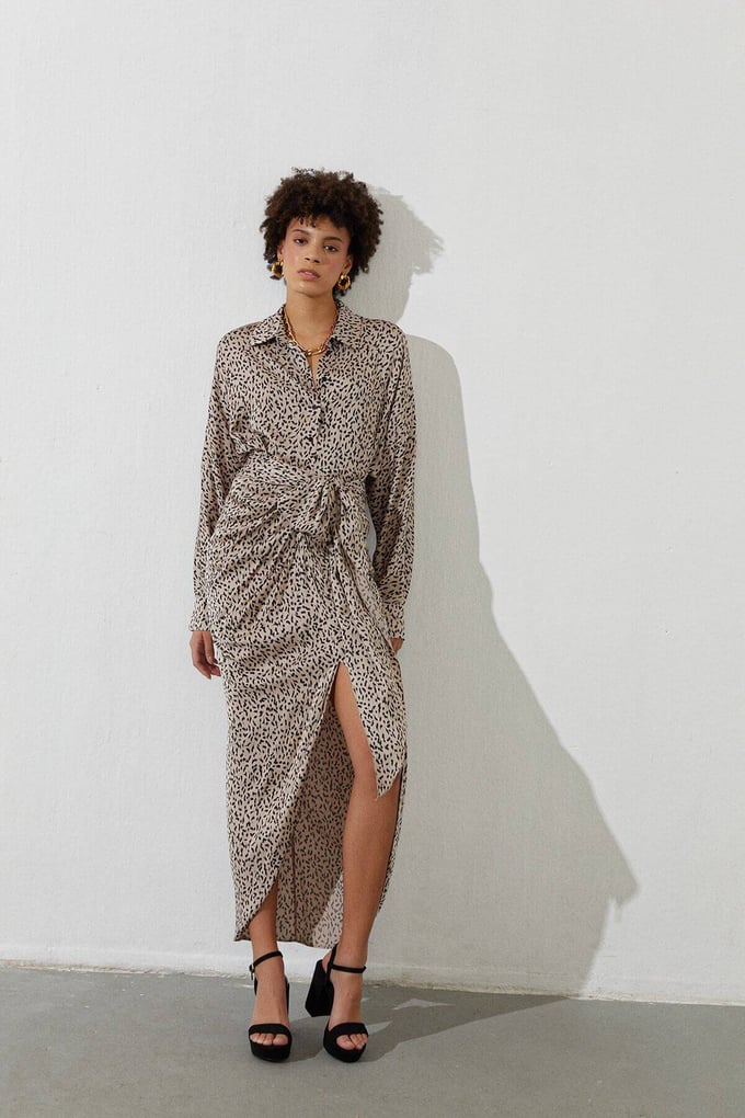 Kuşaklı Drape Etek