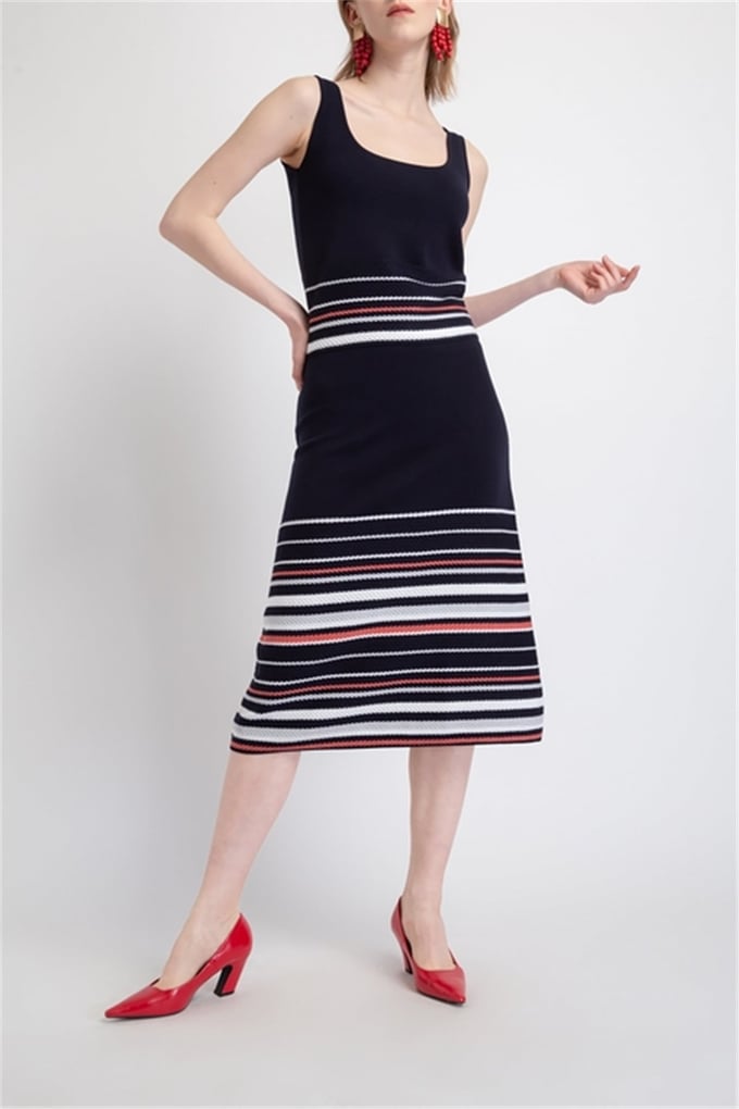 Knitwear Skirt With Stripe Detail