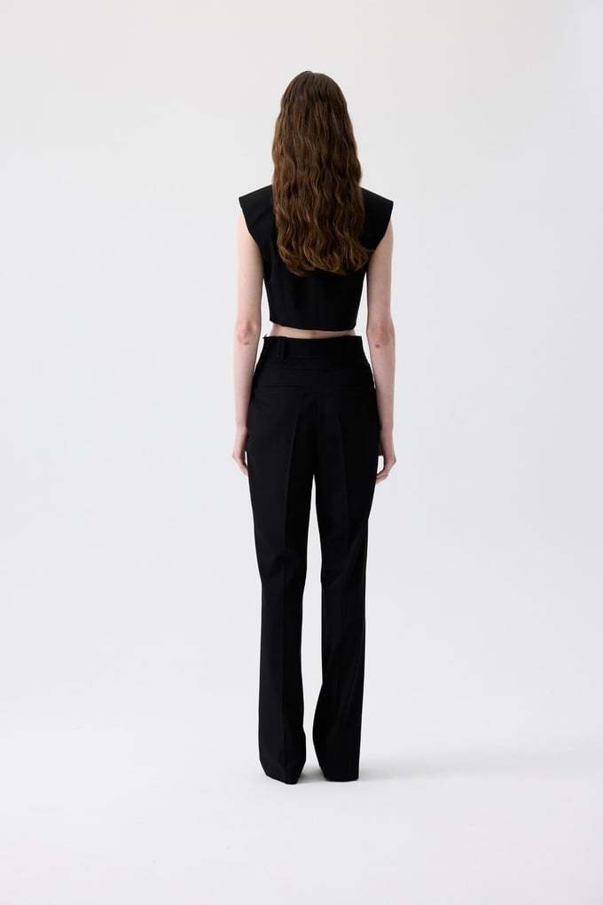 Magnetic Closure Padded Black Vest