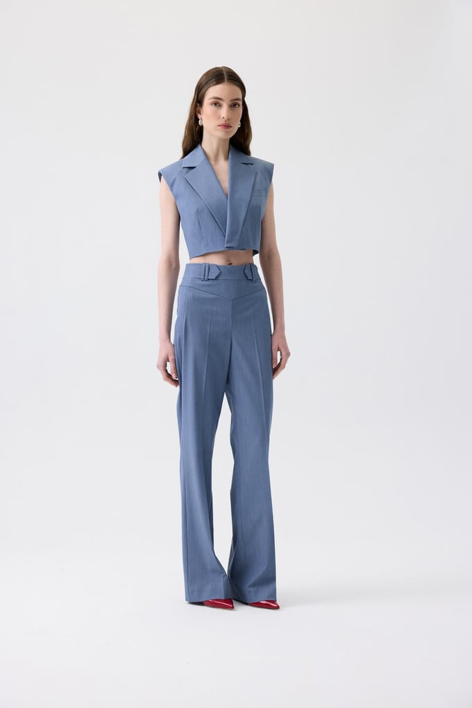 Magnetic Closure Padded Indigo Vest