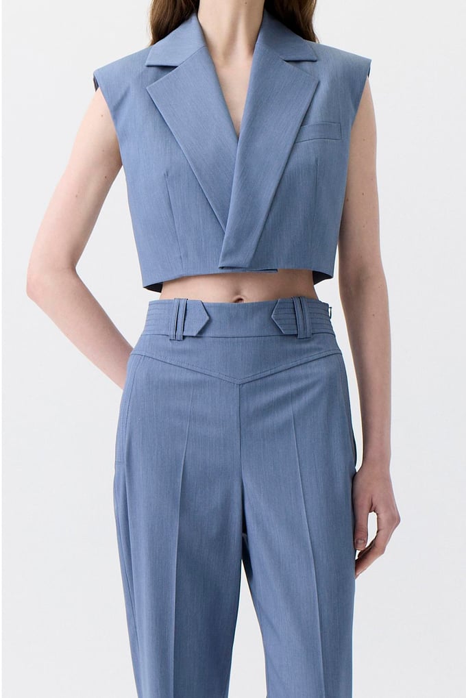Magnetic Closure Padded Indigo Vest