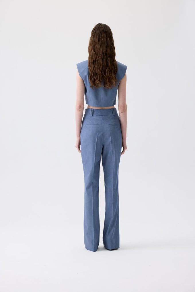 Magnetic Closure Padded Indigo Vest