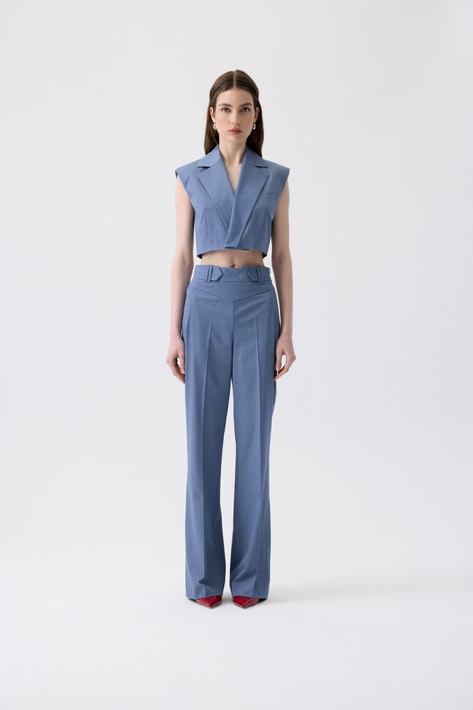 Magnetic Closure Padded Indigo Vest