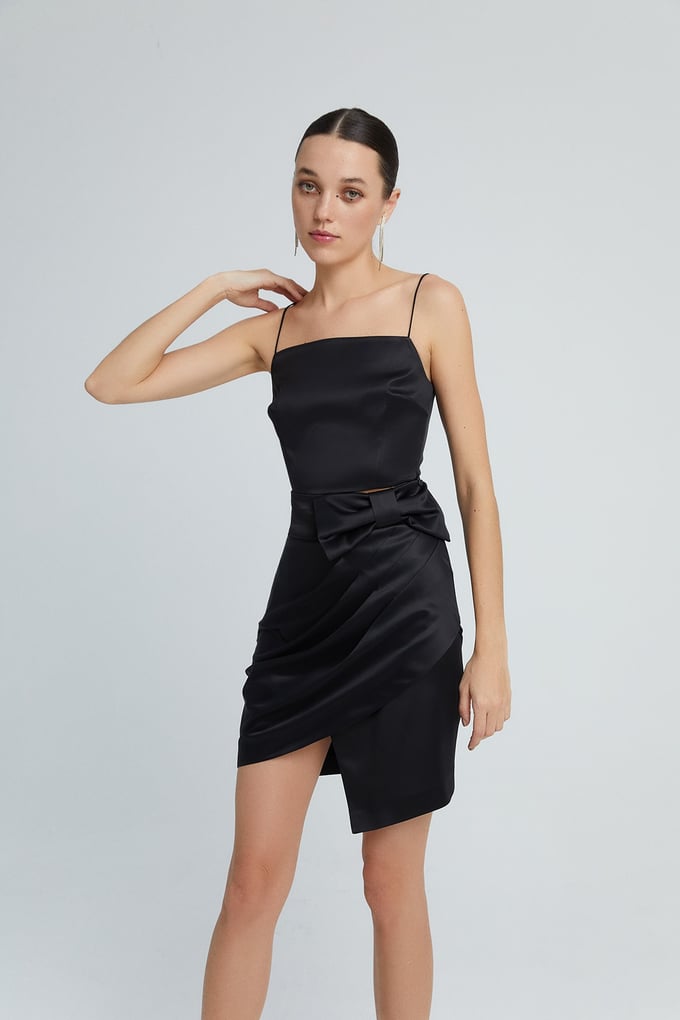 Mini Draped Skirt Black