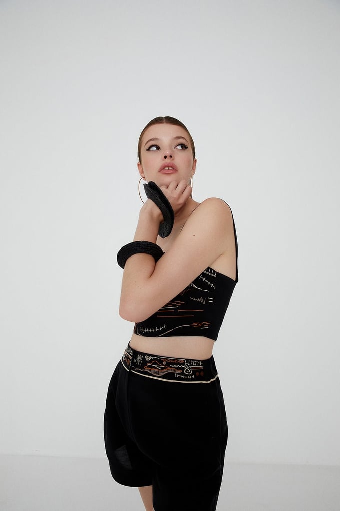 Embroidered Crop Top