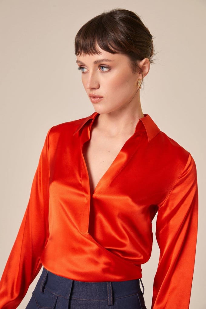 Tie-On Silk Blouse