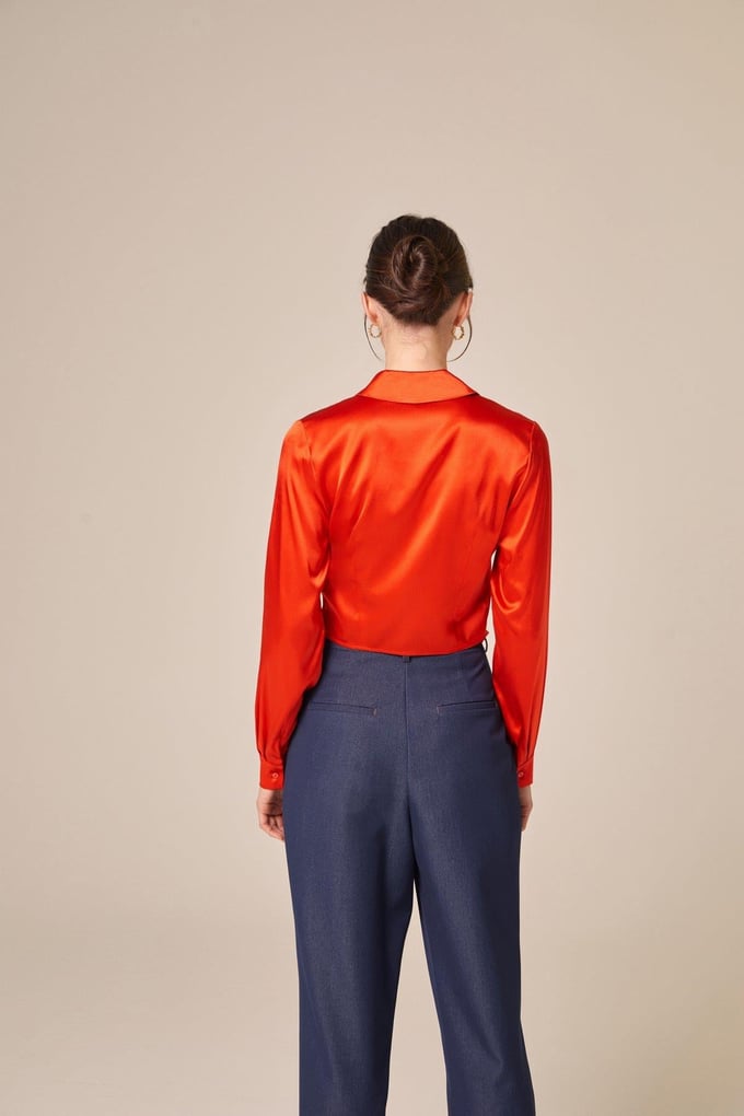 Tie-On Silk Blouse