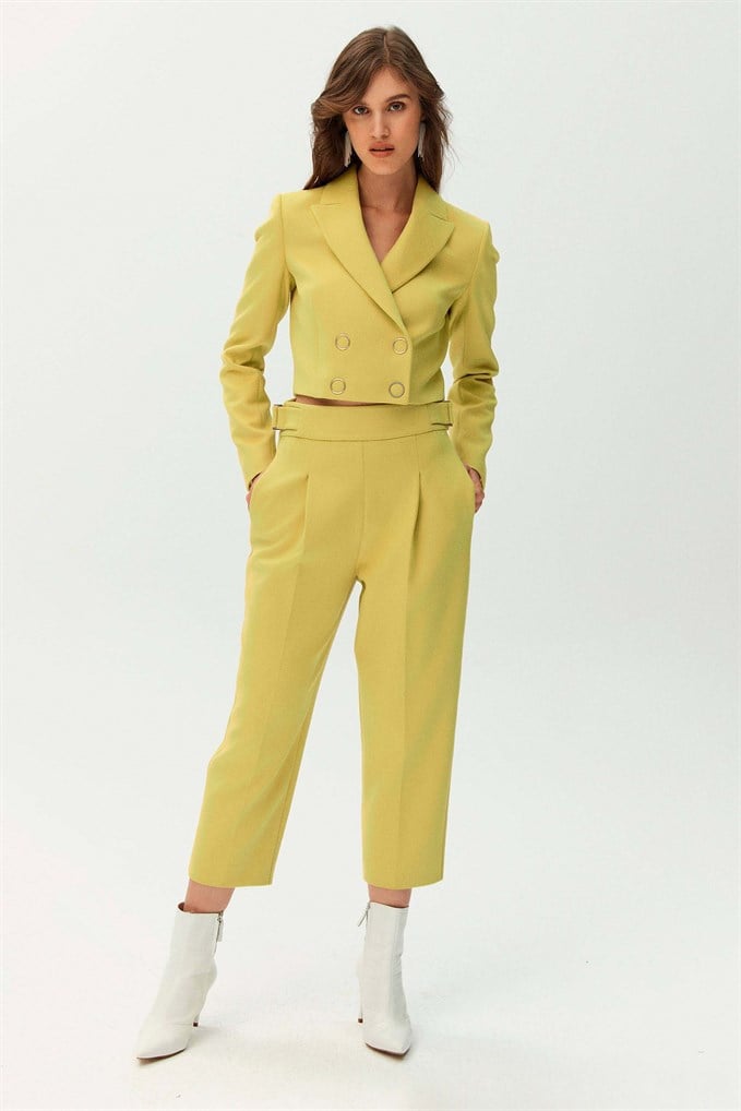 Olive Crop Blazer Ceket