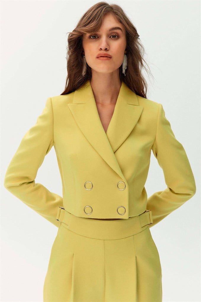 Olive Crop Blazer Ceket