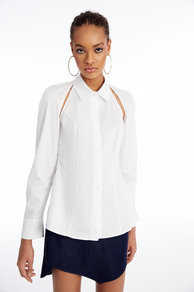 Shirt with Cut-Out Shoulders