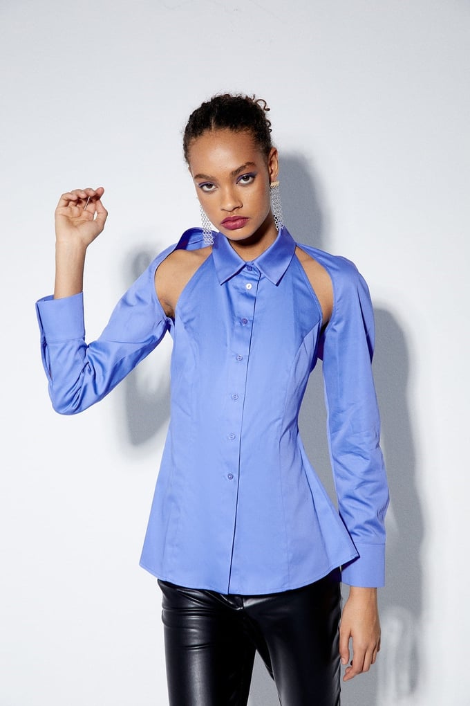 Shirt with Cut-Out Shoulders