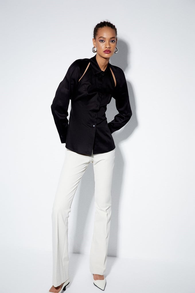 Shirt with Cut-Out Shoulders