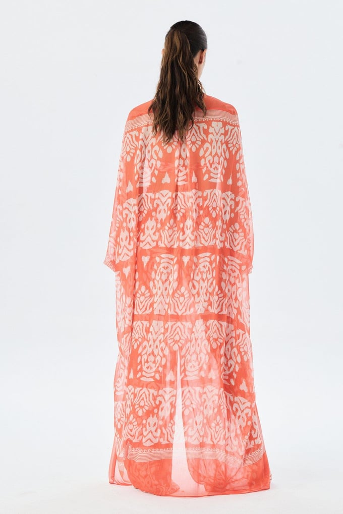 Önden Bağlamalı Mercan Kimono