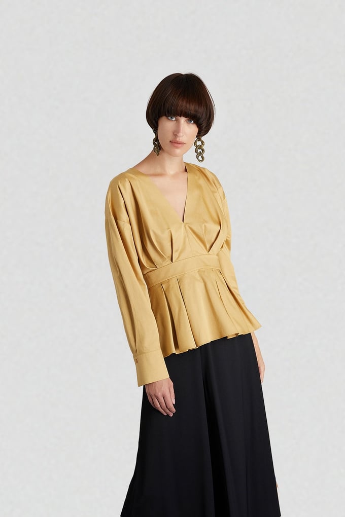 Pilili Poplin Camel Bluz