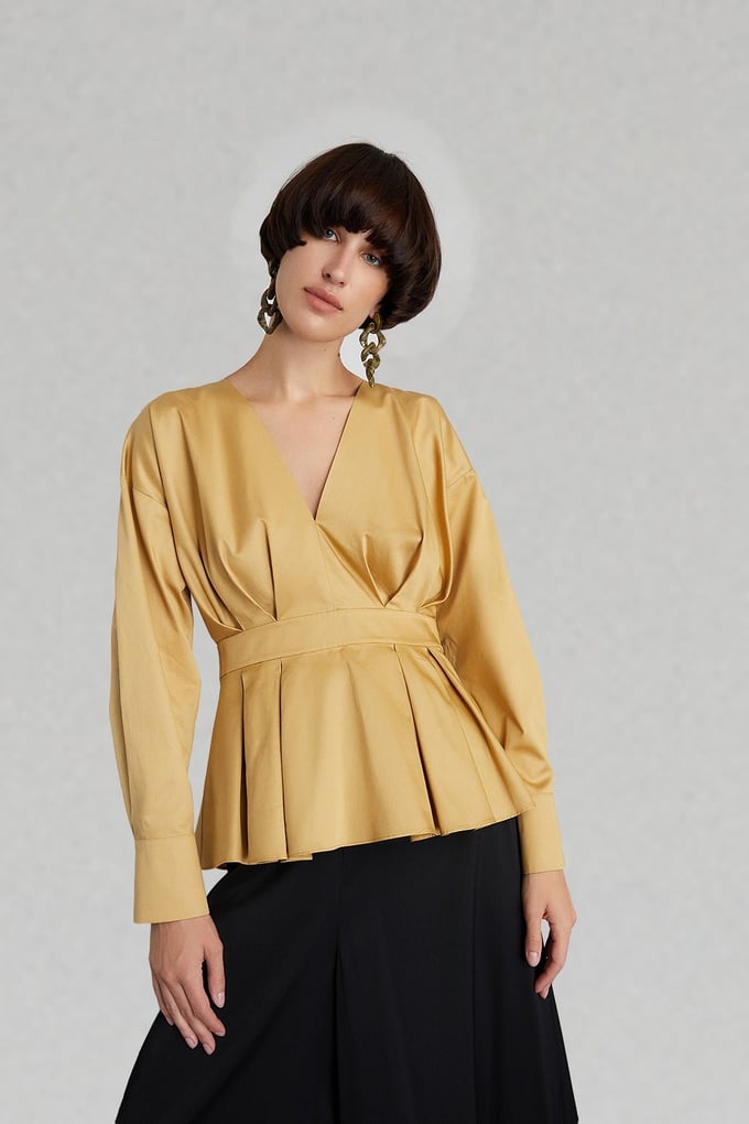 Pilili Poplin Camel Bluz