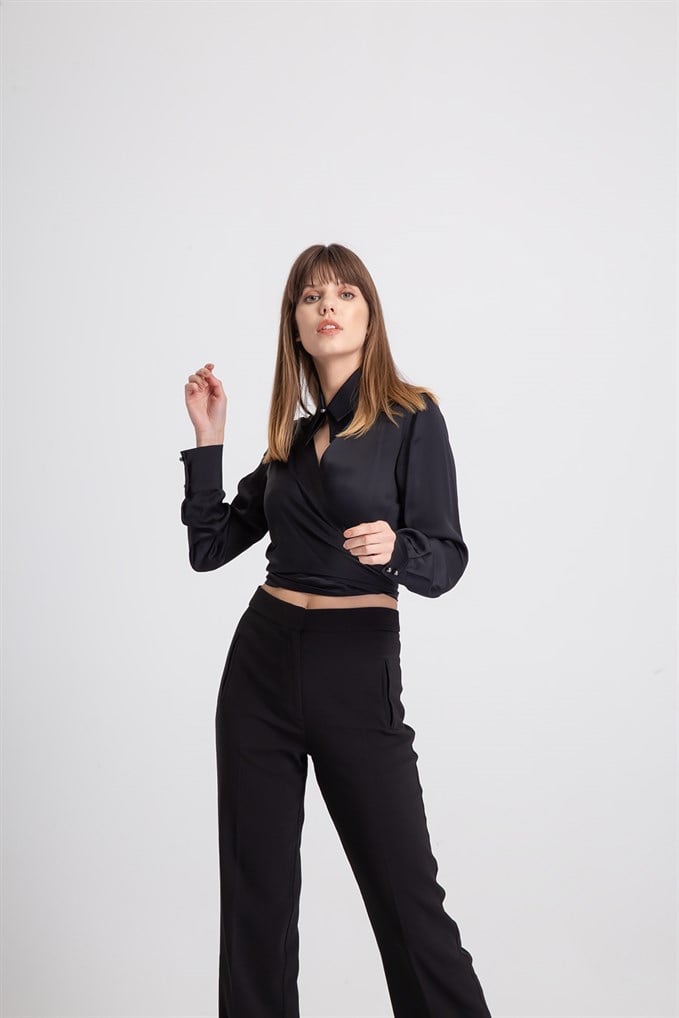 Rue by Hakan Öztürk Basic Lazer Cut Undershirt Black