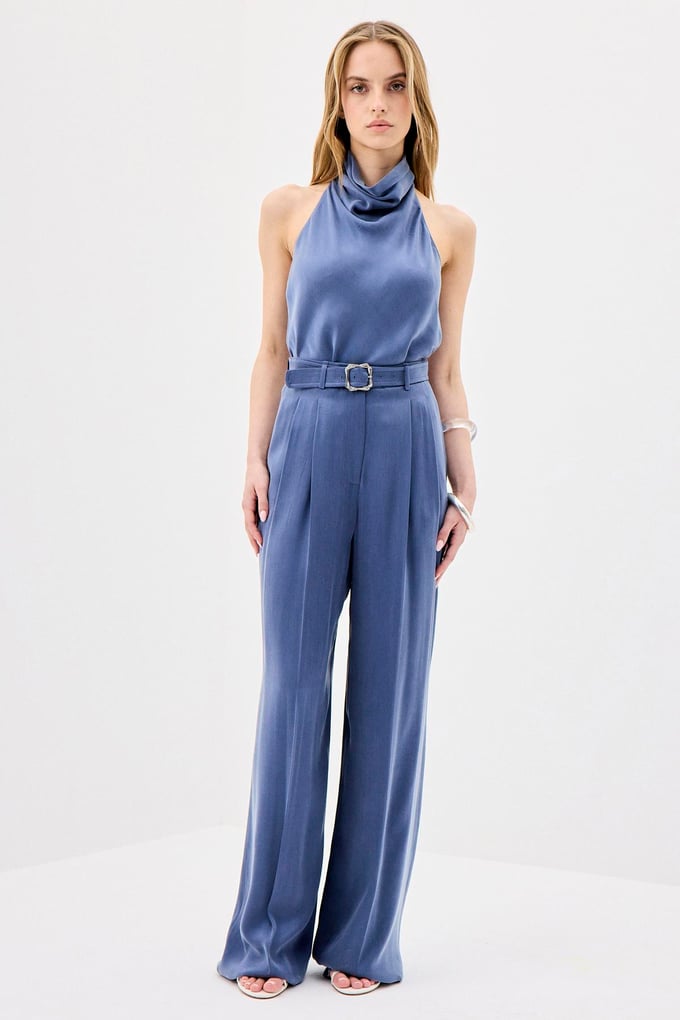 Backless Elegant Indigo Blouse