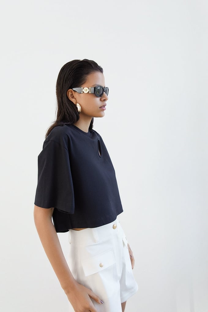Siyah Basic Kısa T-Shirt