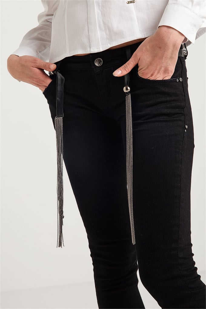 FRACOMINA BEYONCE BLACK RENK SUPER SLIM PANT