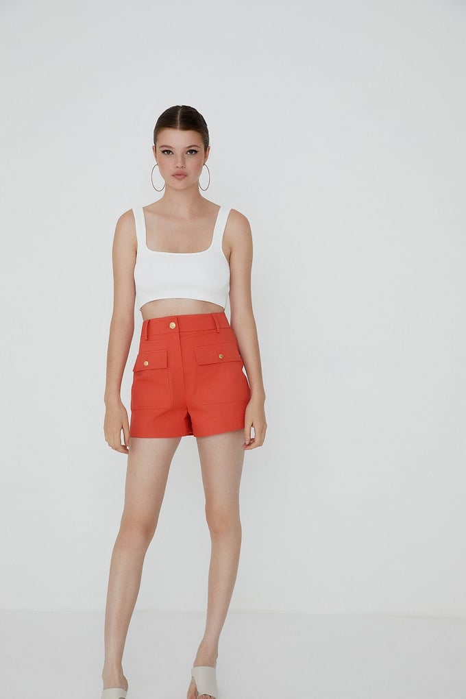 Triko Ekru Crop Top