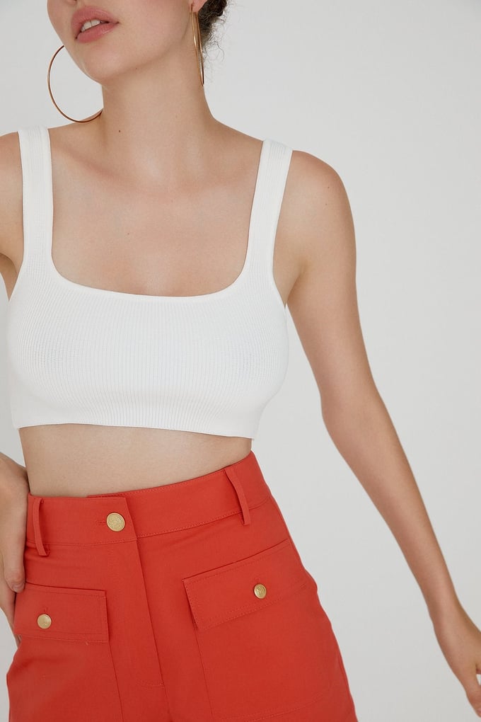 Triko Ekru Crop Top