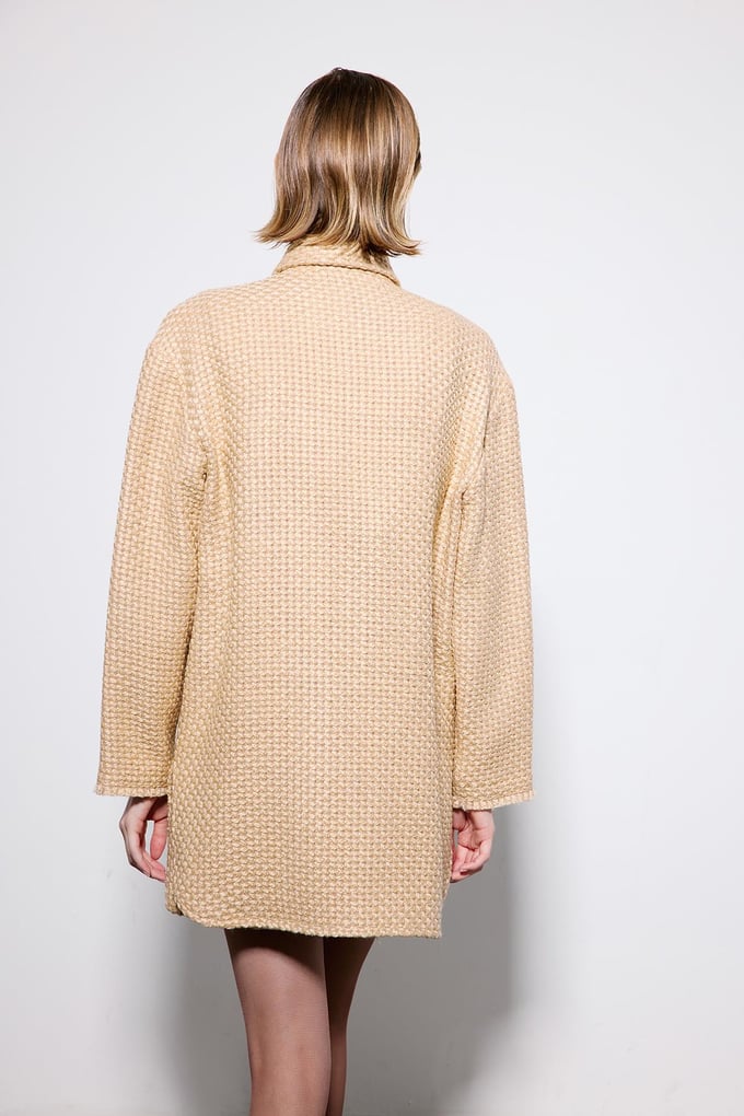 Camel Tweed Long Sleeve Shirt