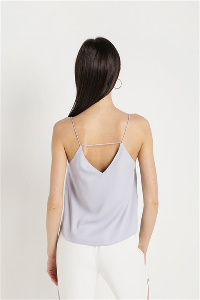 V Neck Thin Rope Strapped Blouse