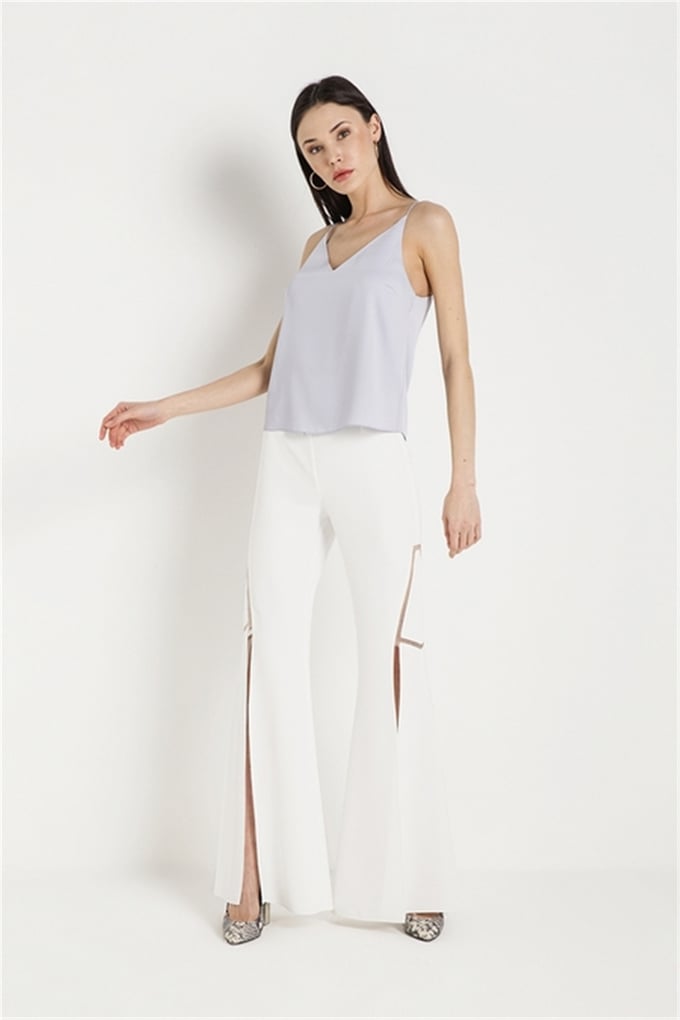 V Neck Thin Rope Strapped Blouse