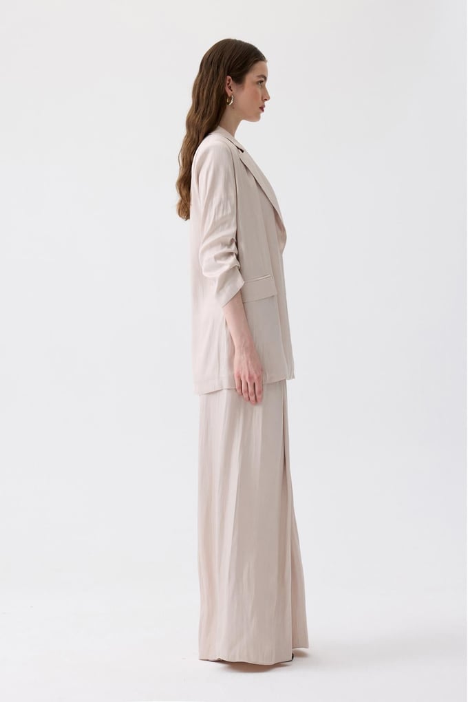 Padded Relaxed Fit Ecru Blazer