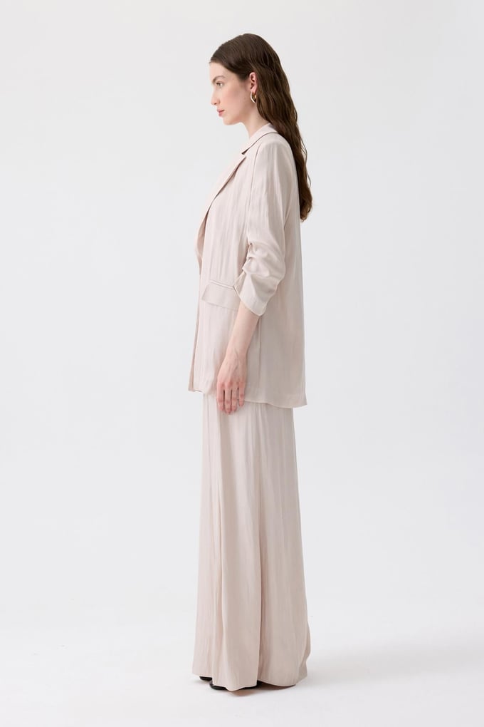 Padded Relaxed Fit Ecru Blazer